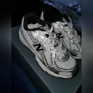 New Balance Kids' Black and Gray And White Sneakers